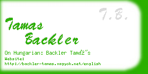 tamas backler business card